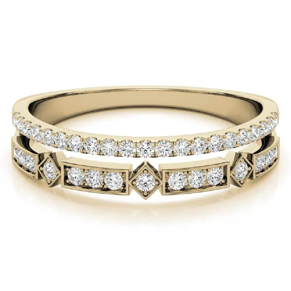Engagement Ring Bridal Handmade Band$ Ring's Women (3.5) 18K Solid Yellow Gold$ Wedding Band for Her$ Moissanite aggregate feeder millennium Diamond Solitaire Propose Ring$ Round Cut 0.45 CT Full Eternity Band$ 