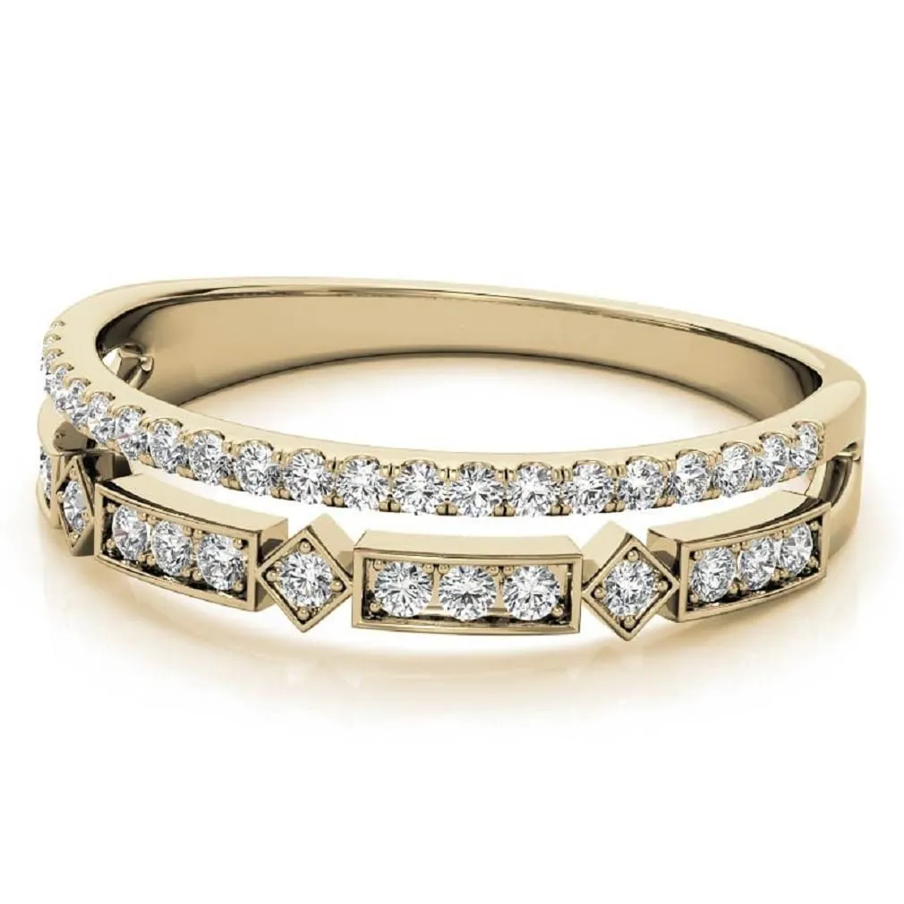 Engagement Ring Bridal Handmade Band$ Ring's Women (3.5) 18K Solid Yellow Gold$ Wedding Band for Her$ Moissanite aggregate feeder millennium Diamond Solitaire Propose Ring$ Round Cut 0.45 CT Full Eternity Band$ 