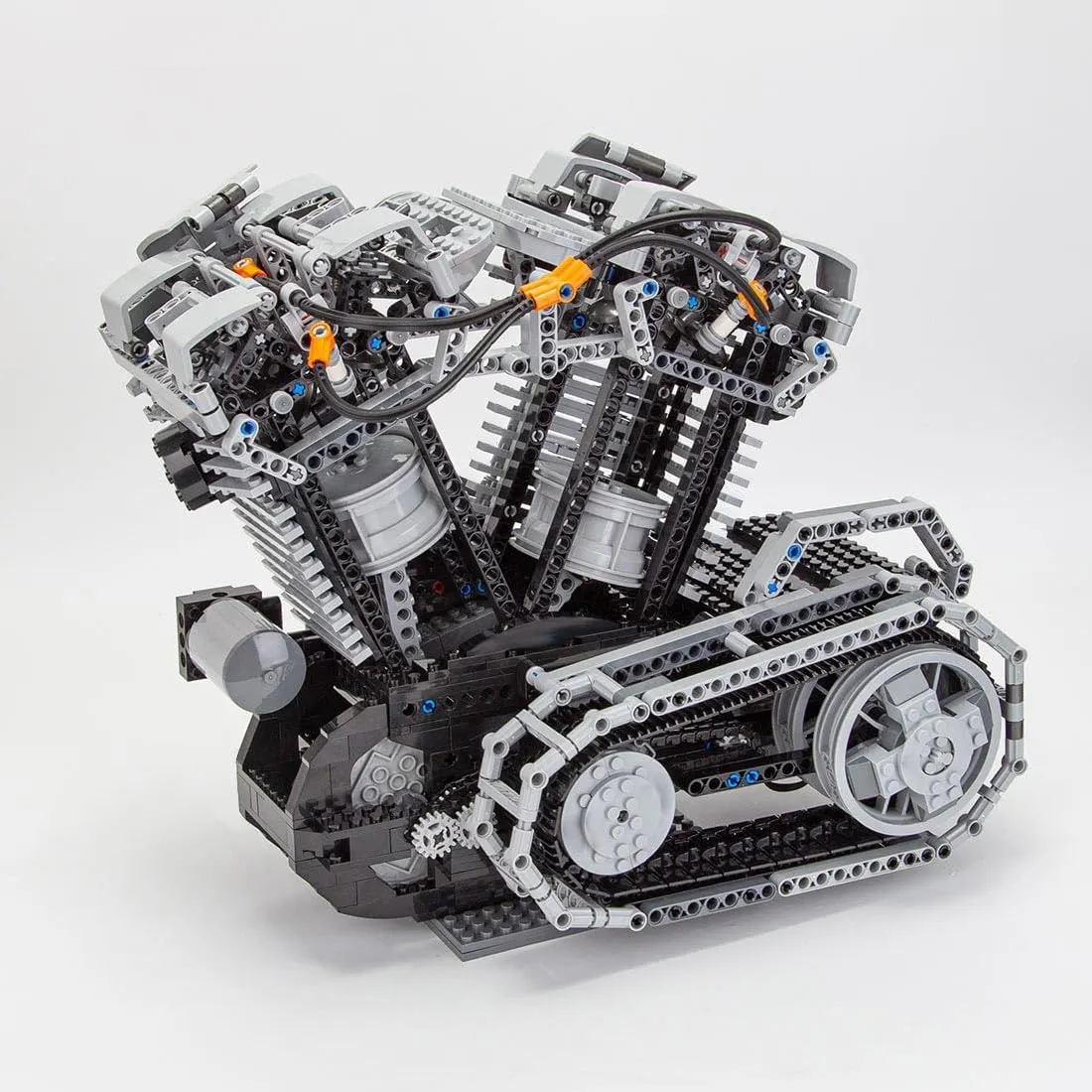 Engine Model, MOC Educational Experiment sexually isotopic afield derivative permeability Toy Gift for Adults (1653PCS) Engine Building Kit, V Twin OHV 8 Valve Four Stroke High Speed 