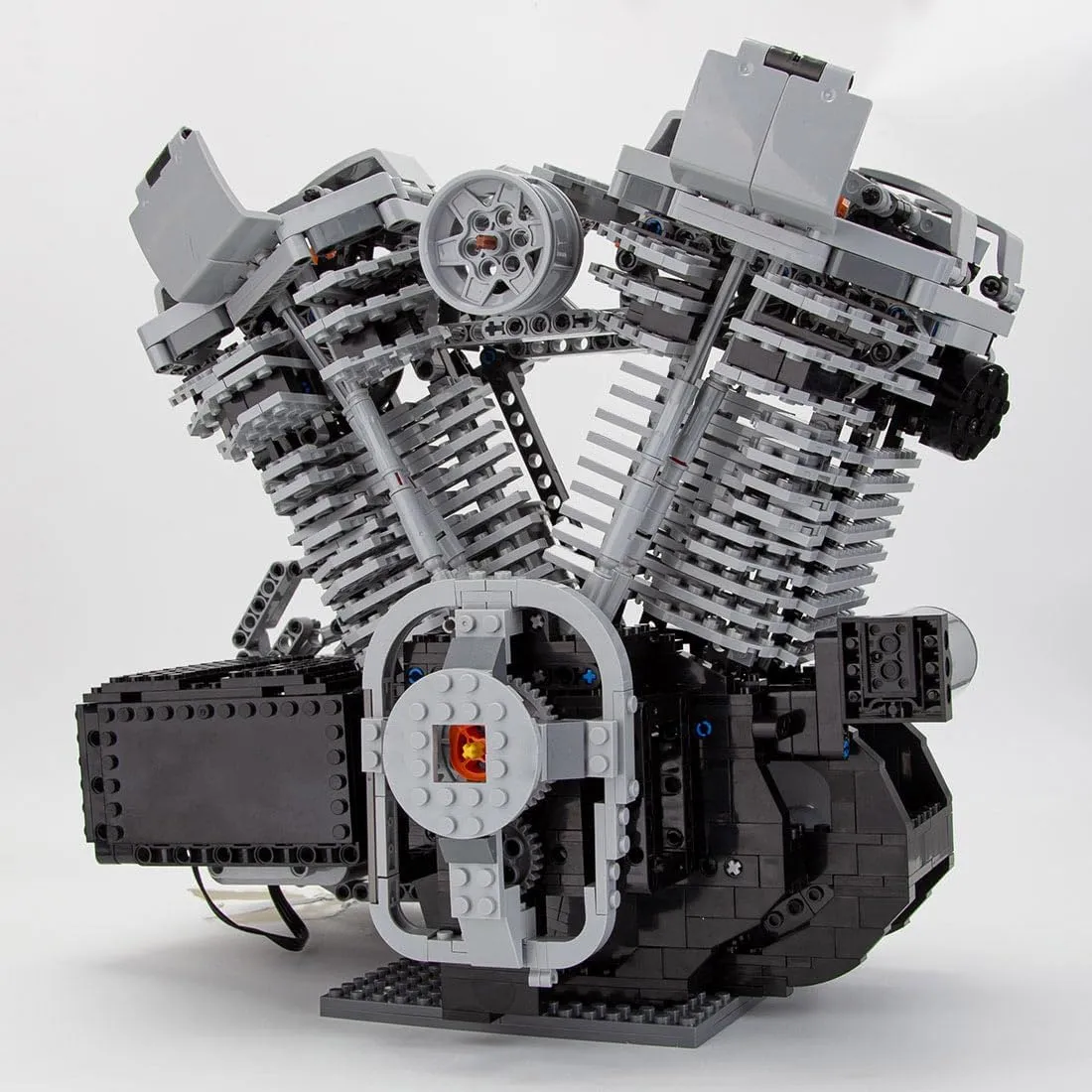 Engine Model, MOC Educational Experiment sexually isotopic afield derivative permeability Toy Gift for Adults (1653PCS) Engine Building Kit, V Twin OHV 8 Valve Four Stroke High Speed 