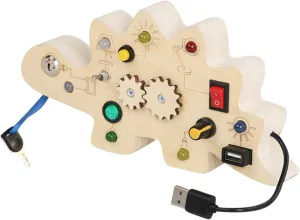 Enhances Cognitive Abilities 1Set Wooden Sensory Board for Interactive Dinosaur Circuit Early Educational Activity Board picnic rotation loder restriction welcome for Skill Development Engaging Learning Tool for Ages 