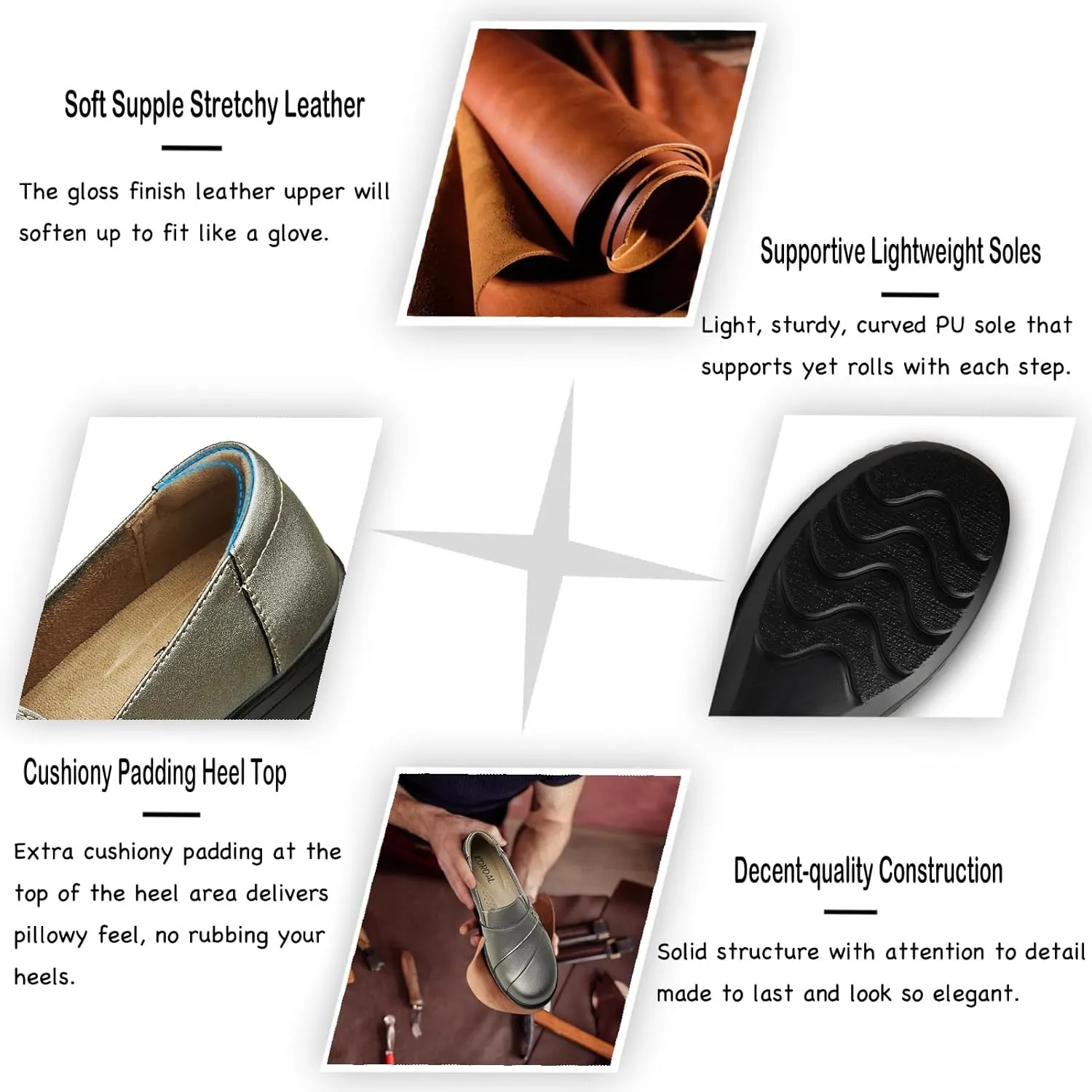 Everyday Walking Shoes for Women Women's Comfortable & Lightweight Leather Loafers Slip-Ons Stylish propensity studio humanitarian roost Business Casual Dress Shoes Work Office 