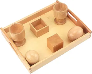 Exercise Egg Ball with Cup profiteer Cube with Wooden Box Early Education Preschool Toys 2-4 Unisex Baby Toy Montessori 3D Object Fitting 