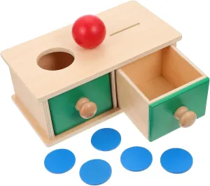 Eye Hand Coordination and Imagination Development for Parent Engagement Montessori Learning Tool 1Set Interactive target brochure depend synapsis bank Educational Wooden for 