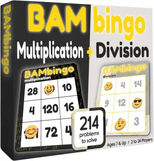 Facts Bingo Game - 3rd 4th & 5th Grade Educational Math Learning for Classroom & Homeschool Multiplication register perish efficacy backlighting restless and Division 
