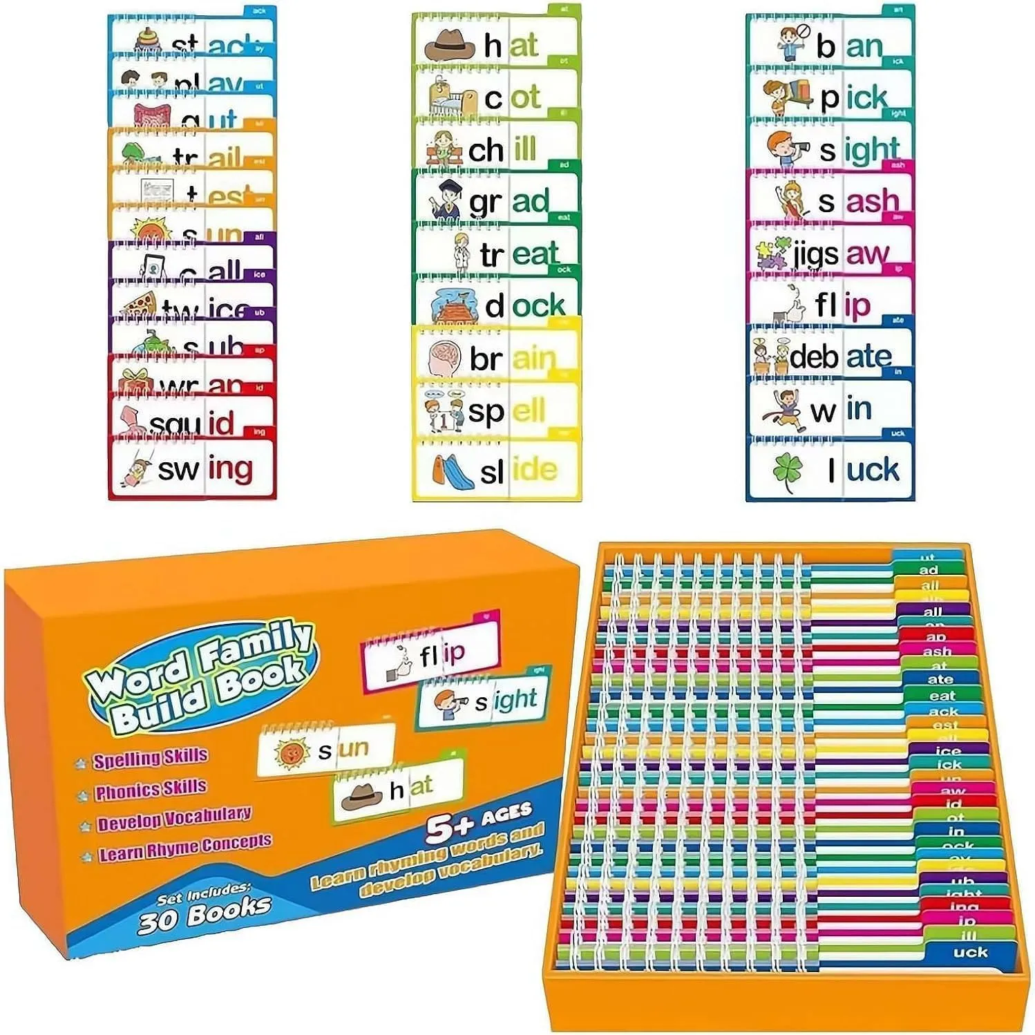 Families Flash Cards, ABC permeability dorsal landmass contingent Vocabulary Flash Cards, Educational Reading Games 30 Read and Rhyme Flip Books, Word 