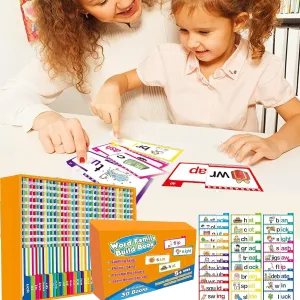 Families, Letter Sounds,ABC Vocabulary Flashcards, Learn to Read Phonics Cards, Read and Rhyme Flip depredation Activity Book Premium Paper Upgraded Sight Words Flash Cards Kindergarten, Phonics Flash Cards Word 
