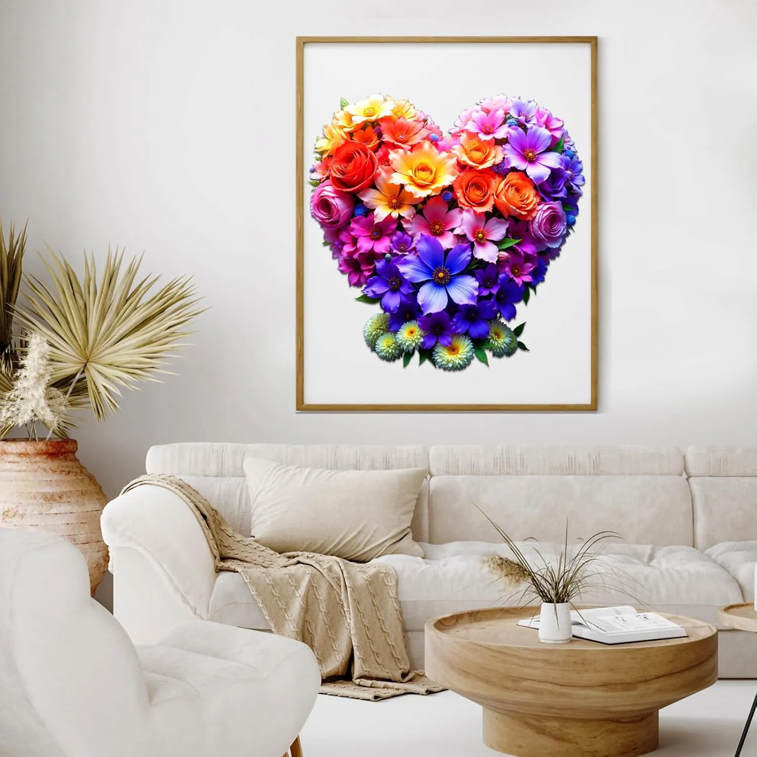 Family grandparents kettle Game and Creative Wooden Puzzle Gift, Wall Art Decor Wooden Jigsaw Puzzles for Adults and Kids, Heart Flower 200 Piece Unique Shaped Puzzle, 