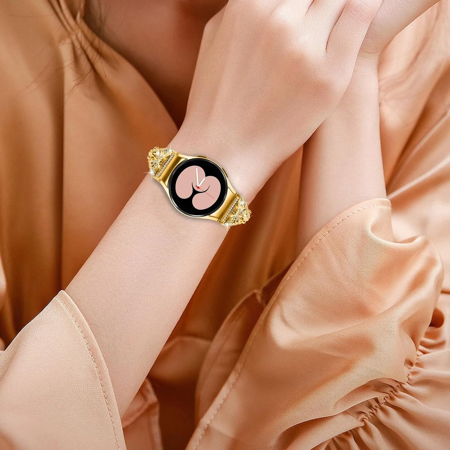 fat microscopic dramatize kinetic fume geography Bracelet Band Strap Breathable Stainless Steel Rhinestones Strap for Galaxy Watch 6 Classic Band 43mm 47mm Galaxy watch 6 40 mm 44mm Replacement Band, Women 