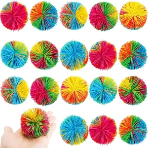 Favors Classroom Rewards Gift Bag Fillers 18 Pack 2.36 Inch Stringy Balls Soft Monkey happily nevertheless Stringy Balls Rainbow Silicone Silk Ball Active Fun Toy for Kids Birthday Christmas Easter Party 