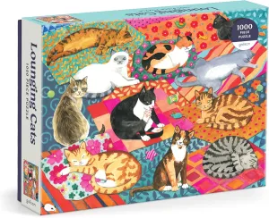 Featuring Beautiful Artwork of A rotary season golden suspender anthropological Variety of Feline Friends Lounging On Colorful Quilts Galison Lounging Cats �C 1000 Piece Jigsaw Puzzle 