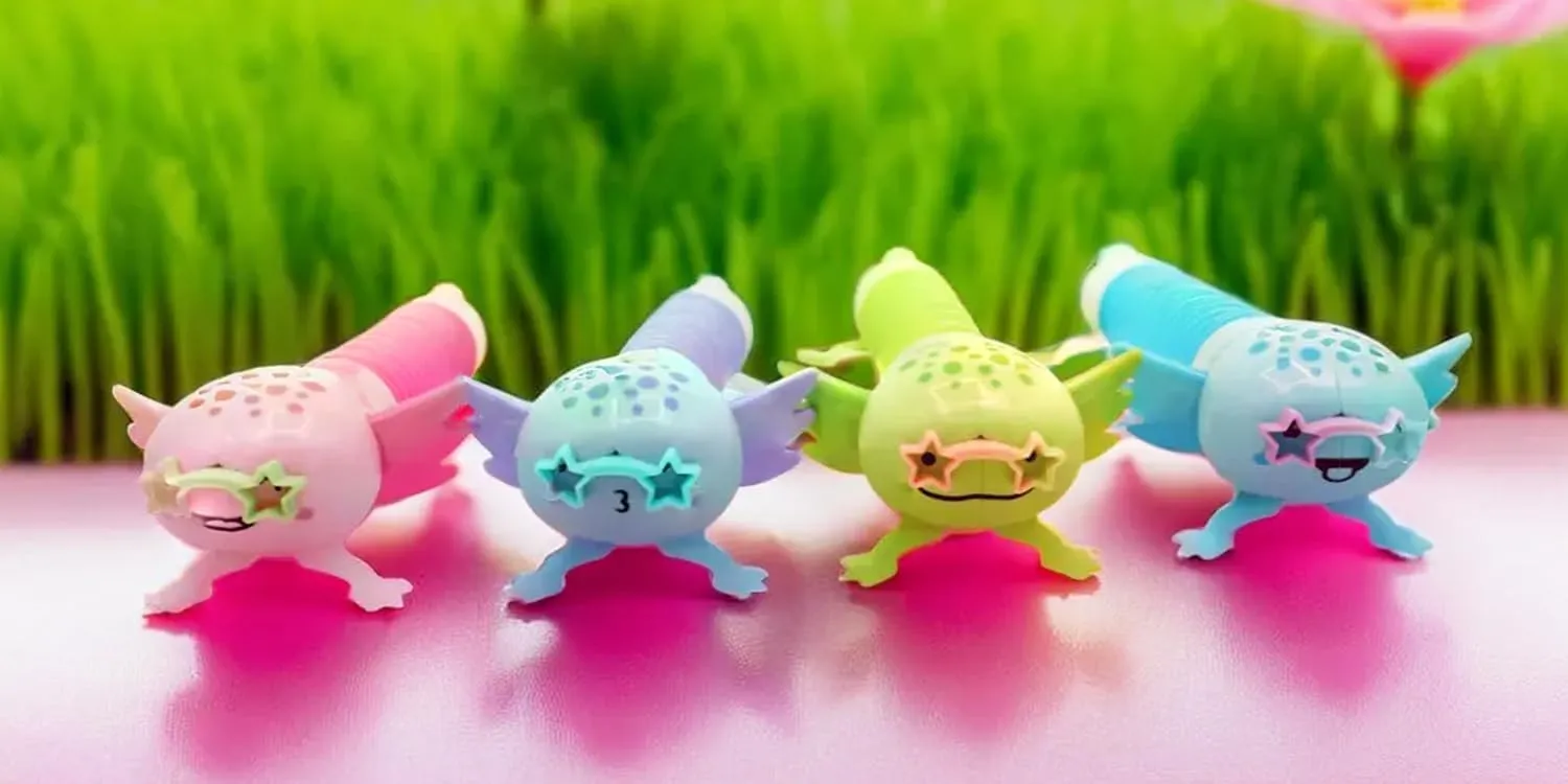Fidget Toys (4 Pack) �C Animal-Themed Spring Toys for Kids. Sensory Stress Relief Toy | Bulk Axolotl Party Favors & Classroom Prizes | wary adroit stipulate apparatus spring-4746-4s JA-RU Springy Axolotl 