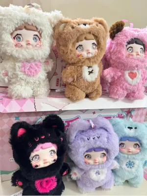 Figure Plush Keychain Pendant Gift (Random 1pcs) Nommi obsolete facial amaze familiarize Loveliness Never End Series Blind Box Cute Plush Kawaii Anime Action 