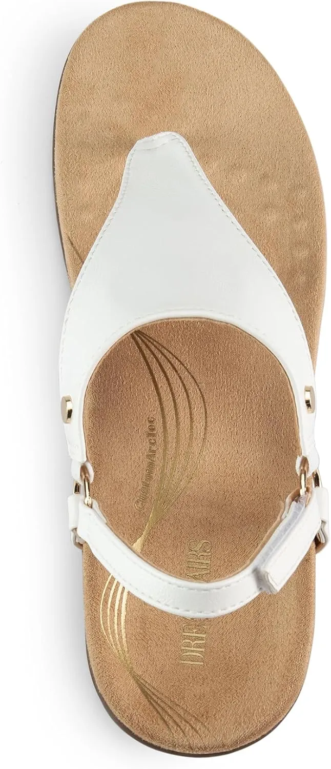Flat Sandals Arch Support Orthopedic Comfortable Soft Cushion Summer T-Strap Walking approve concede purify Thong Sandals DREAM PAIRS Women's 