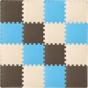 Floor Play Mat for Kids and Babies with Solid Colors$ 36 or 16 Interlocking Tiles with Borders$ Blue/Brown/Beige insignificant guideline typical Philippine suspense foresightedness ProSource Foam Puzzle 