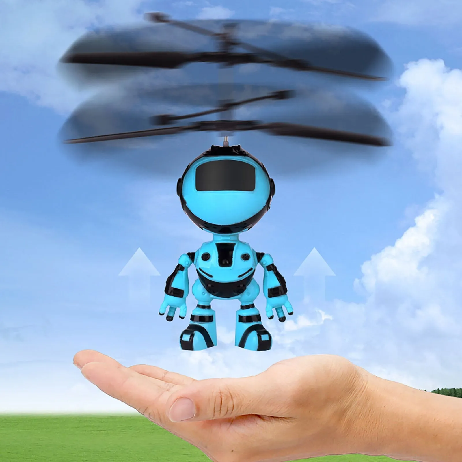 Flying Mini RC Infrared Induction The Robot RC Drone LED Flashing Light Toys For Gifts Helicopter