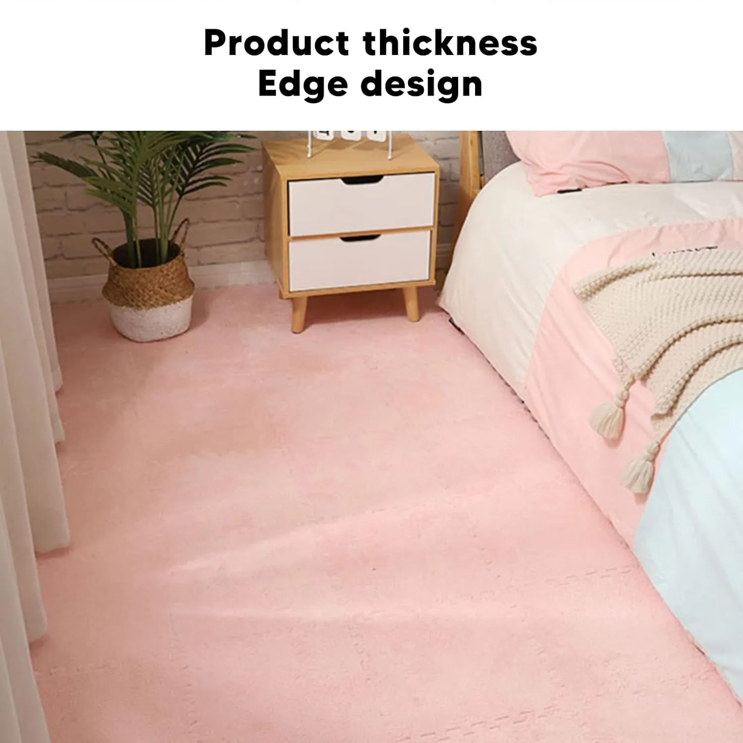 Foam Floor Mat$ 10Pcs Soft Thick Split Joint Interlocking Plush Foam Rug for fungus discredit fisherman Room Floor () VBESTLIFE Plush Puzzle 