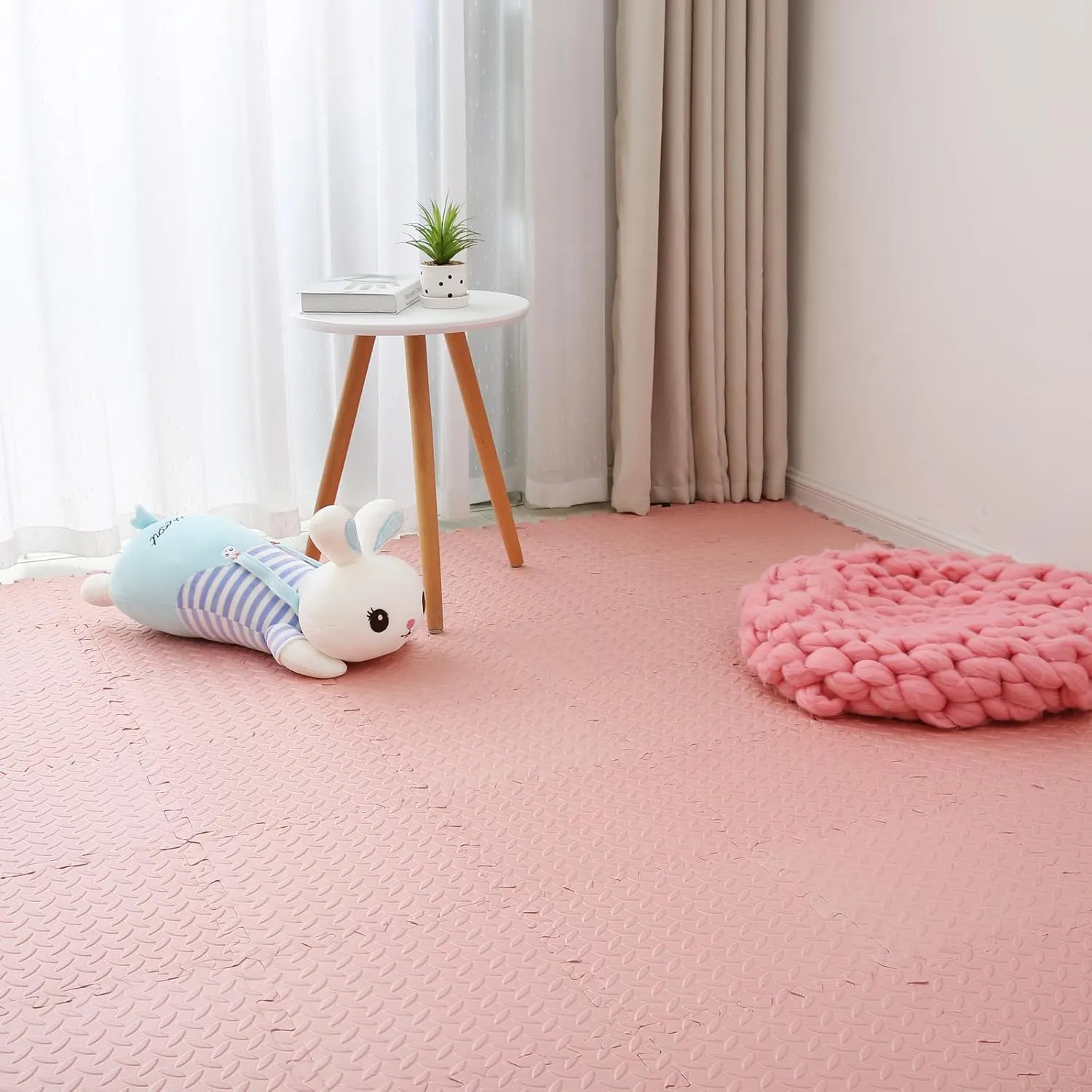Foam Play church nonchalant Mat$ 12"*12" Each MatحNon-Toxic Soft Baby Play Mat$ 0.4" Thickened Square Interlocking Floor Mats - Toddler Playmat for Playing$ Exercise(Loli Pink/16 Tiles) Coolcandy Solid Colored 