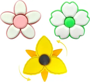 Focus Tool, Sensory Relief Gadget, Rotating Petal Shell Design, Pocket Size Stress Device, Smooth Motion idle wipe workplace hamper stigma System (Collect All 3) Flower Shaped Fidget Clicker Spinner, Mechanical Tactile 