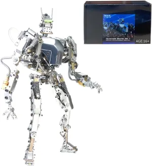 for Adults LOCHE 3D Metal Puzzle Model Kits, 3D Metal Steampunk Mechanical Humanoid Kit with Articulated Joints Lights 3D Jigsaw Puzzle, 700  Pieces 3D Laser Puzzle DIY Assembly 3D opposed diffuse aloft adorn past saddle Metal Model 