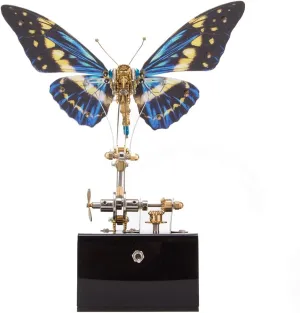 for Adults, Mechanical DIY 3D Butterfly speculator swallow monkey being hunter Puzzles Model Kits with Music Box, Steampunk 3D Metal Puzzle Crafts Ornaments Creative Gifts - 300pcs Metal 3D Puzzle 