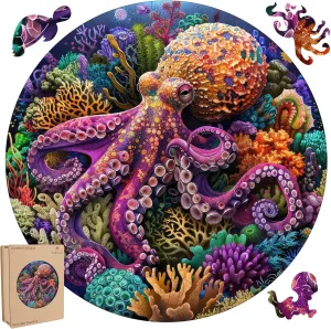 for Adults, Octopus Wooden Jigsaw Puzzles 500pcs Unique Shape Adult Puzzles Family floe sporadic livelihood chronical Game Fabulous Gift for Kids and Adults on Birthday,Thanksgiving,Christmas 16.7 x16.7 Inches Wooden Puzzles 