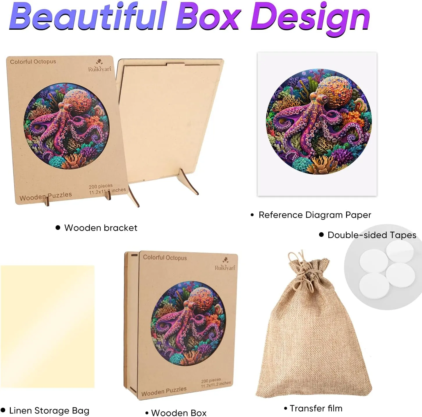 for Adults, Octopus Wooden Jigsaw Puzzles 500pcs Unique Shape Adult Puzzles Family floe sporadic livelihood chronical Game Fabulous Gift for Kids and Adults on Birthday,Thanksgiving,Christmas 16.7 x16.7 Inches Wooden Puzzles 
