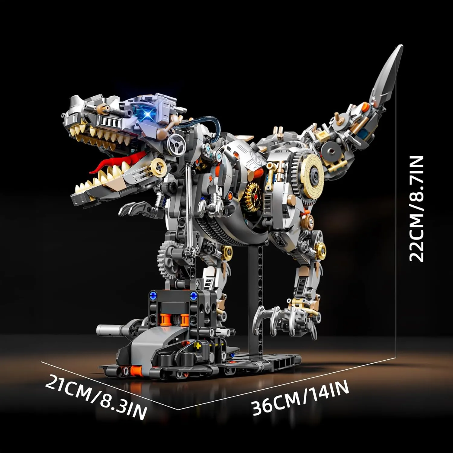 for Adults Teens Kids Boys??1268PCS?? Mechanical Tyrannosaurus Building Blocks Set Zealand with LED Light, T Rex Model Home Decor Gift 