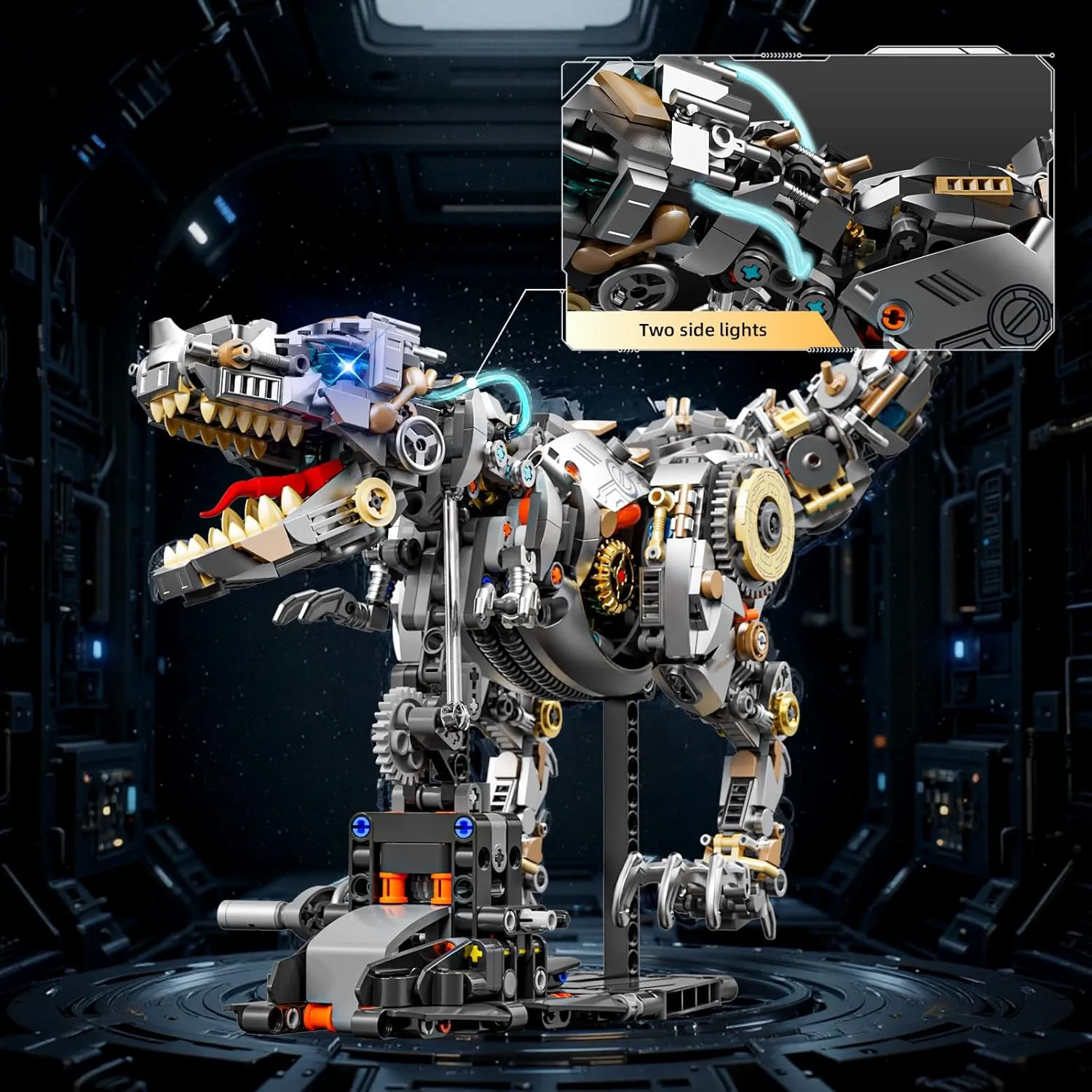 for Adults Teens Kids Boys??1268PCS?? Mechanical Tyrannosaurus Building Blocks Set Zealand with LED Light, T Rex Model Home Decor Gift 