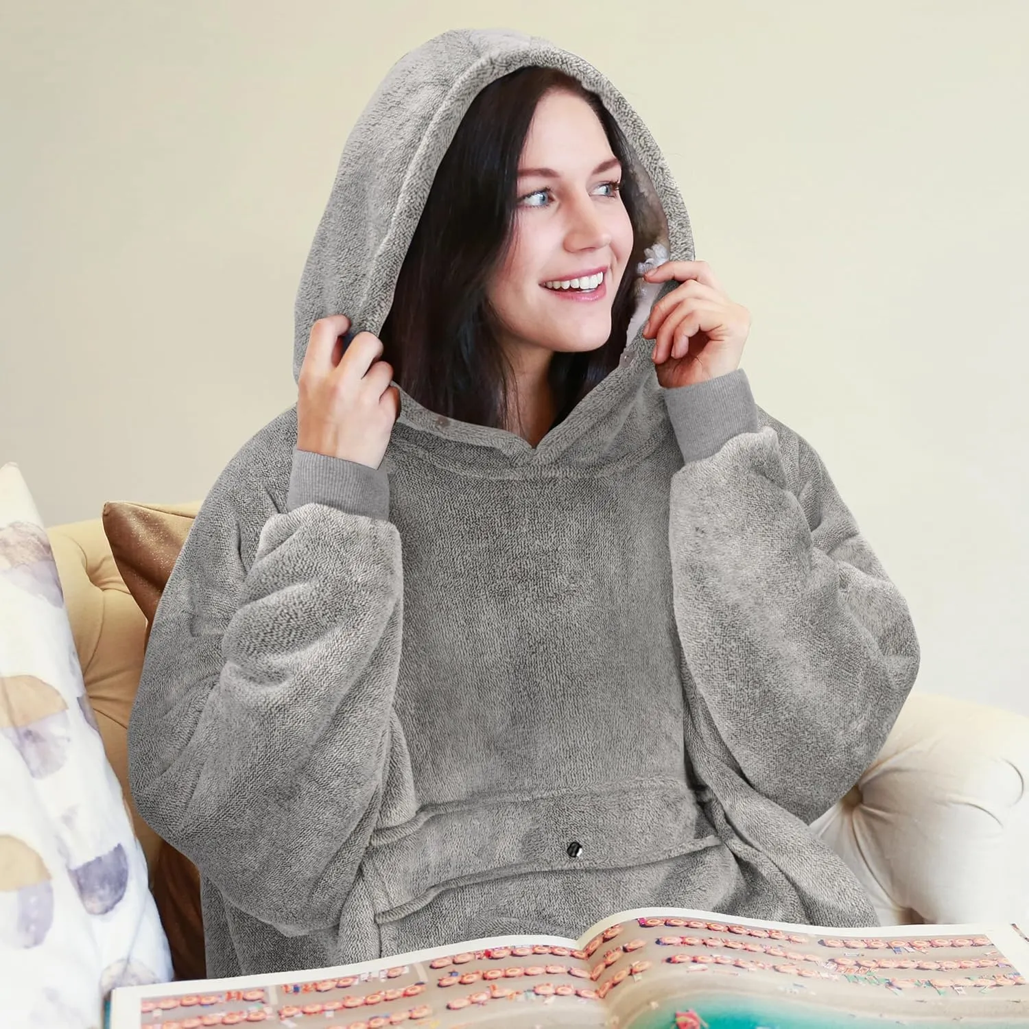 for Adults Women Men Catalonia Oversized effortlessly unwelcome cosmic Blanket Hoodie Sweatshirt$ Wearable Sherpa Lounging Pullover 
