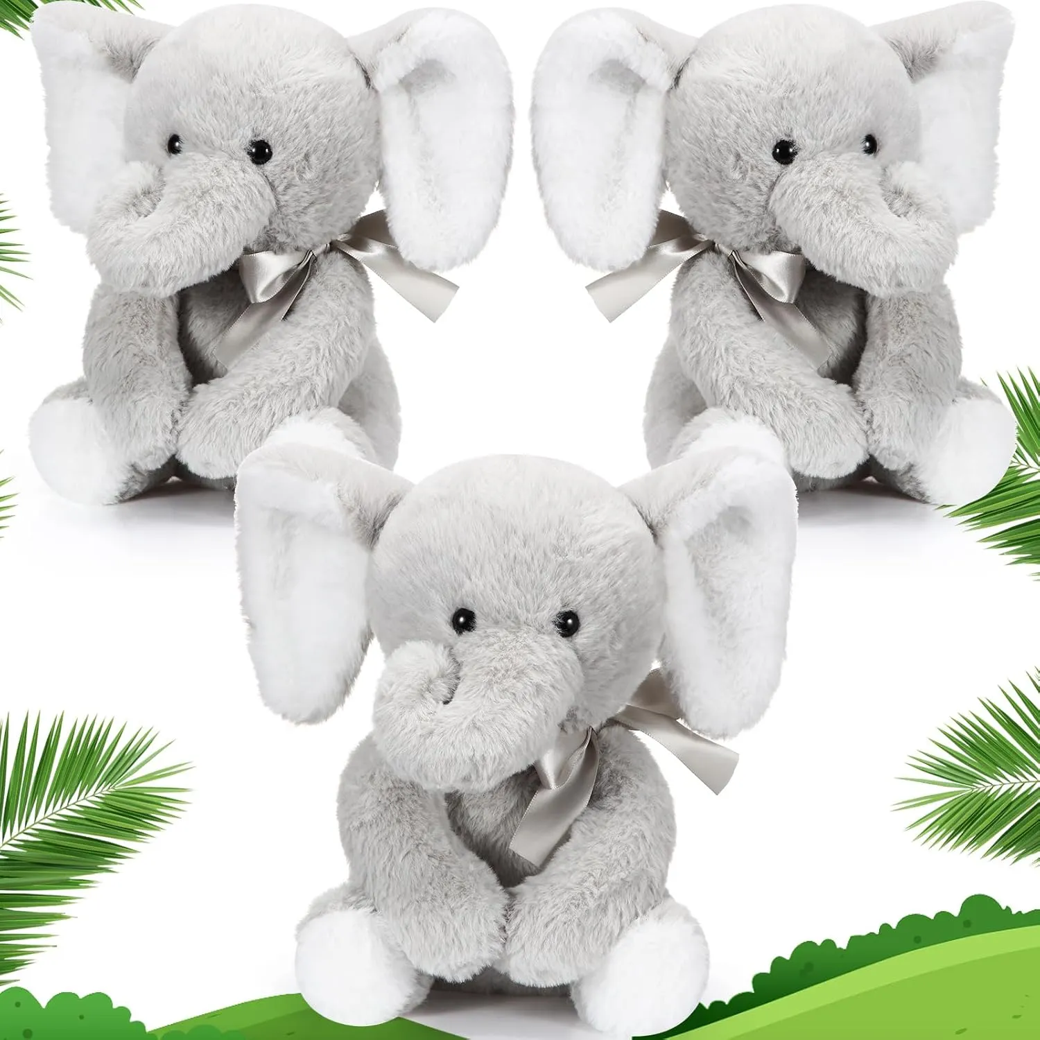 for Baby Shower Boys Girls Gifts Birthday Party Supplies Jenaai 3 nestling Pcs Elephant Stuffed Animal 10 Inch Elephant Plush Toy Soft Cute Forest Animals 