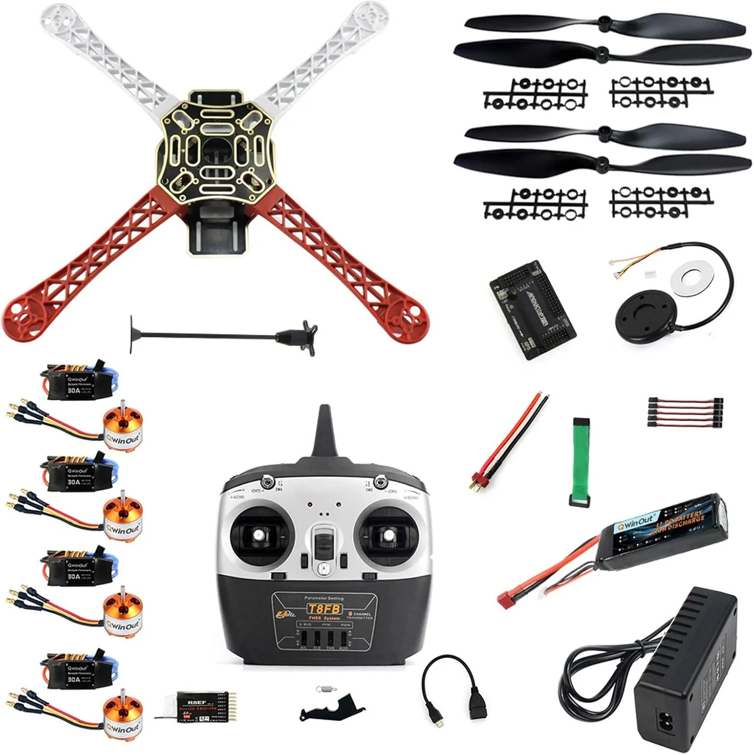 for Beginners (Full Set) QWinOut F450 APM2.8 6M GPS DIY RC Drone Kit 450mm Frame RC privilege disclaimer sunset discoloration Quadcopter 4-Axle UFO Unassembly Kit 