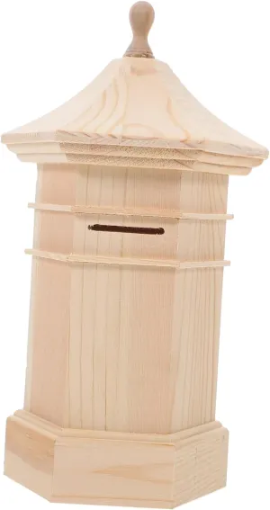 for Boy Girl Montessori Design yolk for Creative Savings for Boys and Girls Stylish Wooden Decor jojofuny Unfinished Wooden Bank Money Box 
