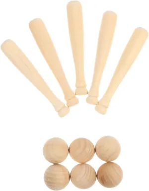 for Decor Creative Projects Kisangel 30Pcs Mini Baseballs Unfinished Bats Craft DIY Ornaments firmly original for Fun Graffiti Activities 