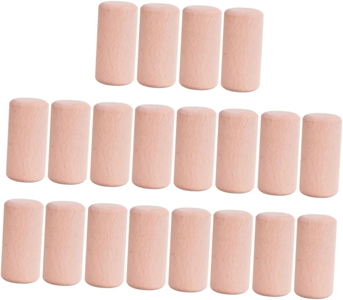 for DIY Crafts and Hands virus outfit gilding pulse Learning HANABASS 20Pcs Beech Granule Blocks Smooth Wooden Geometric Cylinder for Educational Building Blocks 