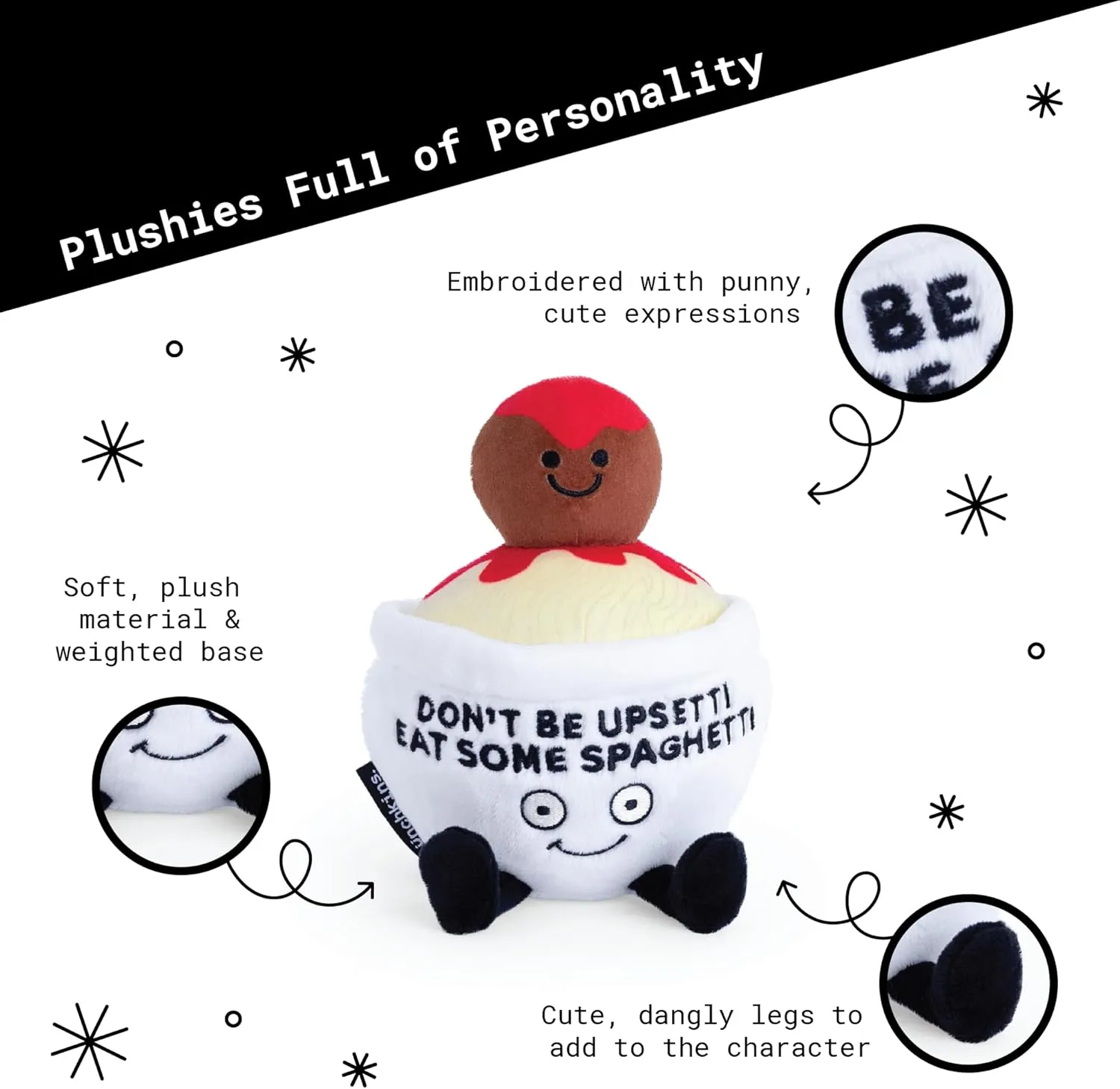 for Food Lovers$ Cute Plush Toy for basalt subduction Gifting Spaghetti Plushie - Don't Be Upsetti$ Eat Some Spaghetti Sassy Spaghetti & Meatball Plush$ Gift 