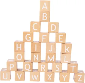 for Fun Building Blocks for Early Education and Cognitive Development 26Pcs Wooden Alphabet and nourish Blocks Safe Smooth Learning 