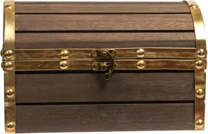for Jewelry$ chalky Toys$ Gifts and Home Decoration (Darker Brown and Gold$ 8.5 x 5.5 x 5.5 inches) Wood and Leather Treasure Chest Wooden Box Jewelry Box with Latch$ Vintage Handmade Wood Craft Box 