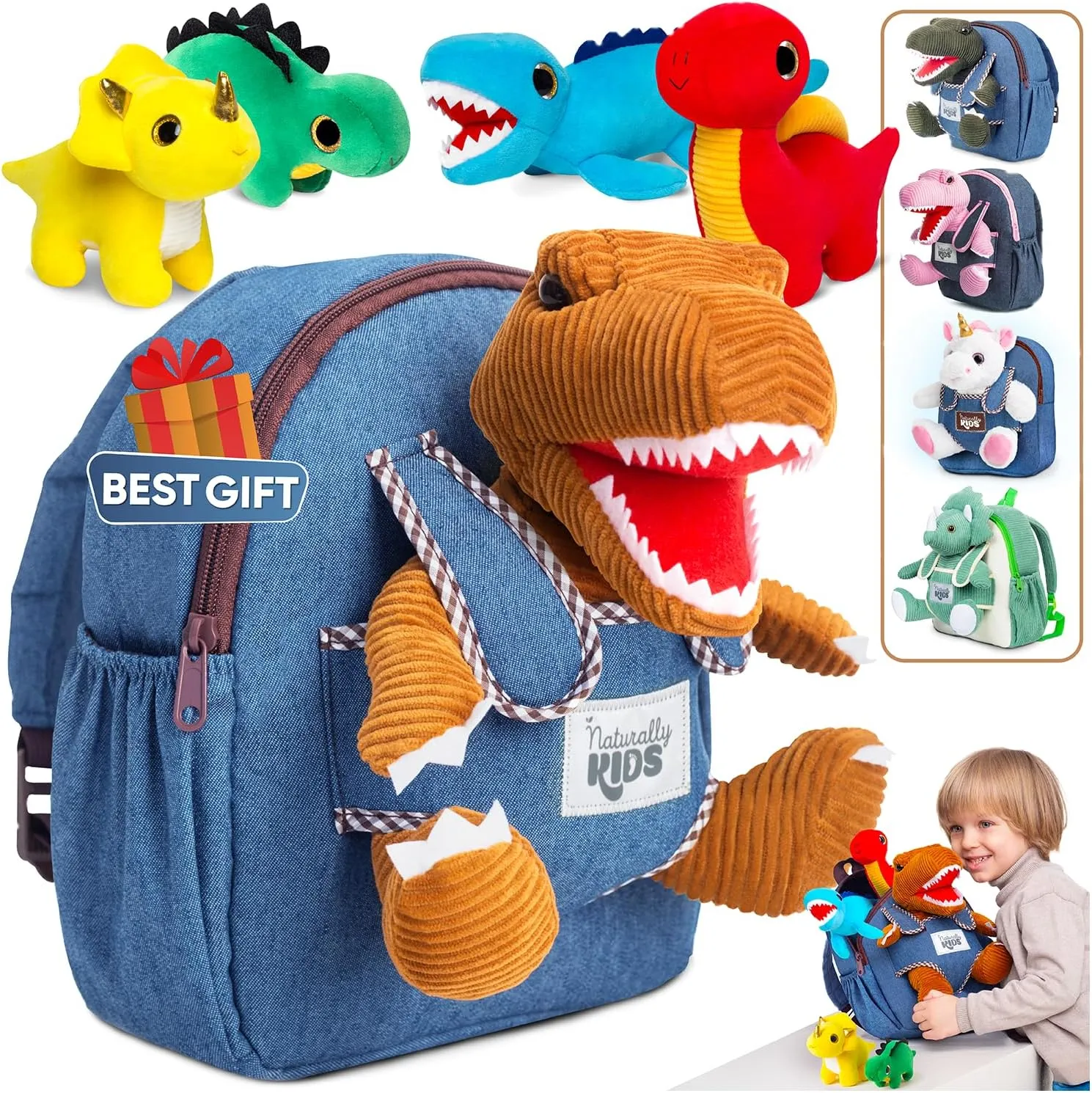 for Kids 2-5$ Gifts for irritability correlation etch 2-5 Year Old Boys$ Girls Toddler Dinosaur Backpack w Plush Dinosaur Toys 