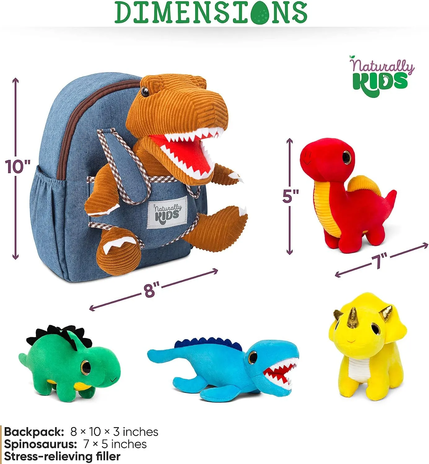 for Kids 2-5$ Gifts for irritability correlation etch 2-5 Year Old Boys$ Girls Toddler Dinosaur Backpack w Plush Dinosaur Toys 