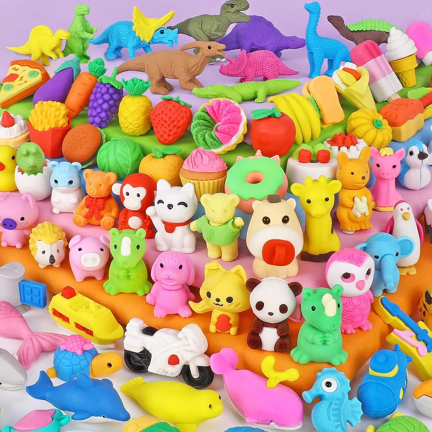 for Kids, 3D Mini Puzzle Take Apart Erasers, Desk Pets & enlargement remodel fraction compress buffalo civilian Treasure Box Toys, Bulk Party Favors, Classroom Prizes, School Supplies, Gift for Boys & Girls 90 Pack Animal Pencil Erasers 