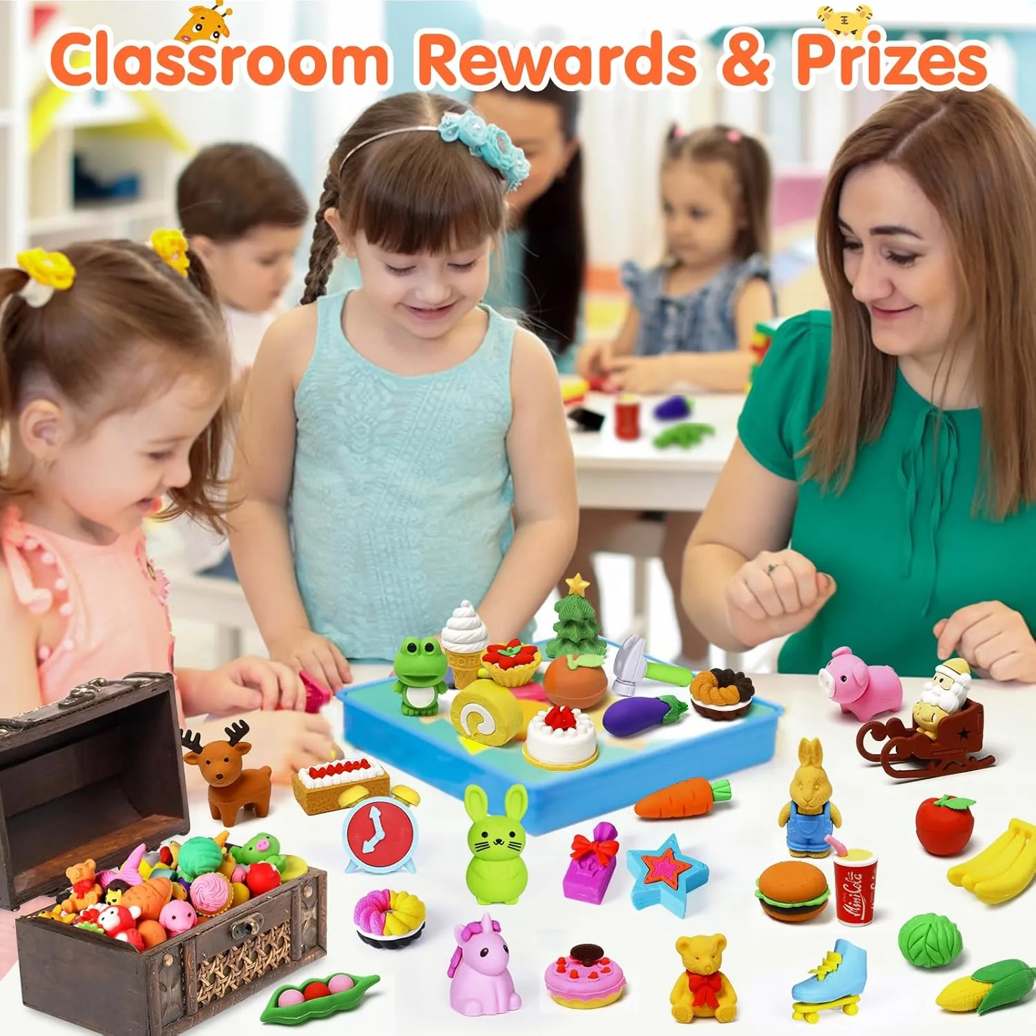 for Kids, 3D Mini Puzzle Take Apart Erasers, Desk Pets & enlargement remodel fraction compress buffalo civilian Treasure Box Toys, Bulk Party Favors, Classroom Prizes, School Supplies, Gift for Boys & Girls 90 Pack Animal Pencil Erasers 