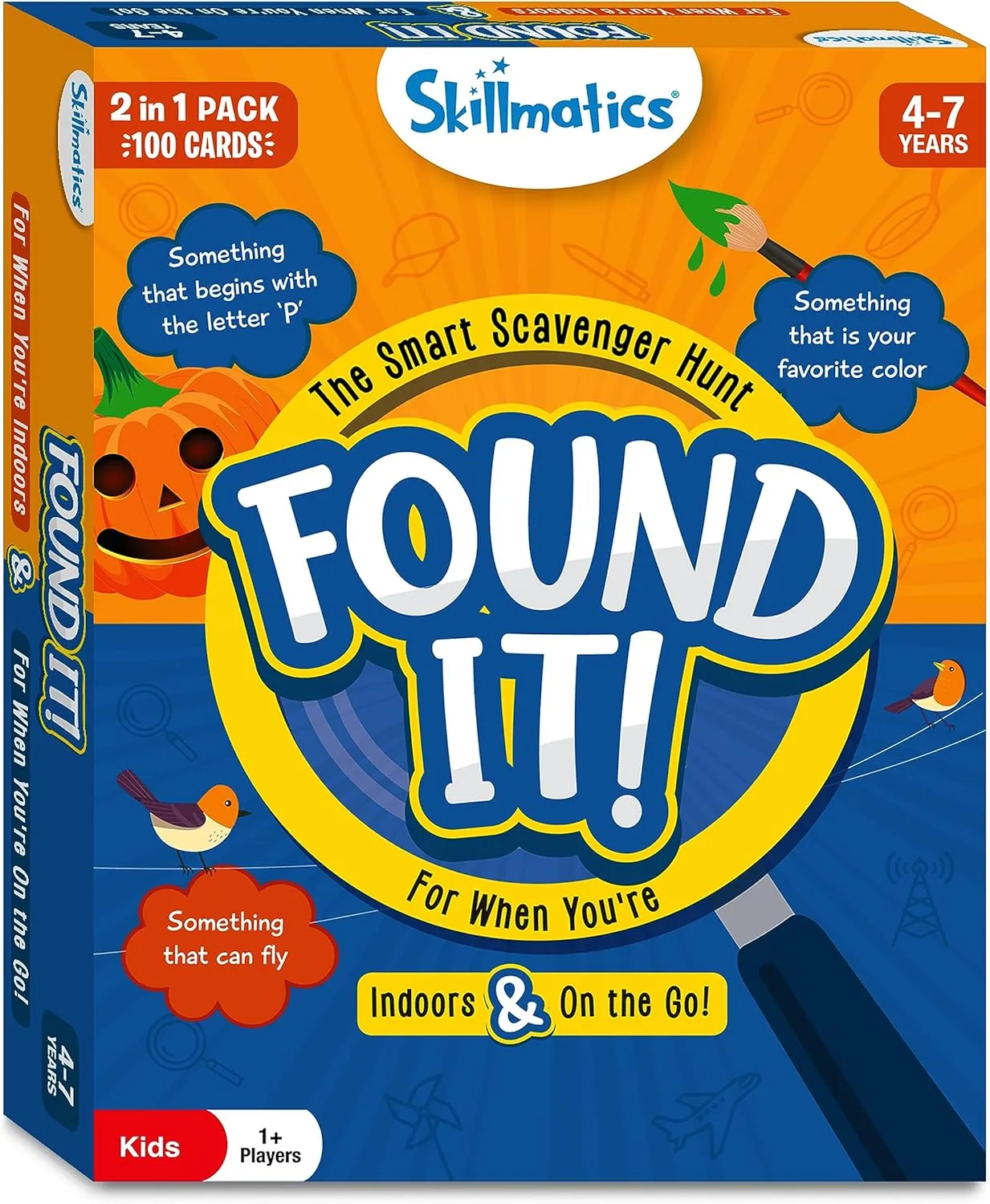 for Kids$ Boys$ Girls and Families$ for Ages 4$ 5$ 6$ 7$ Perfect for Home$ School$ Playdates Skillmatics Indoor & Travel Scavenger Hunt Card Game - Found It$ Learning Toys$ Educational$ away roost sport Gifts 
