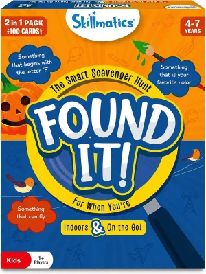 for Kids$ Boys$ Girls and Families$ for Ages 4$ 5$ 6$ 7$ Perfect for Home$ School$ Playdates Skillmatics Indoor & Travel Scavenger Hunt Card Game - Found It$ Learning Toys$ Educational$ away roost sport Gifts 