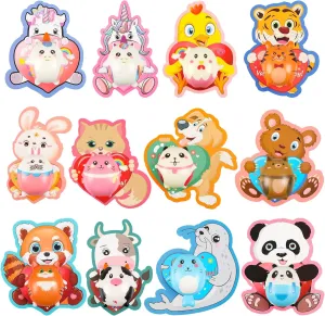 for Kids Classroom Gifts - 24 mechanic Squishy Animals   24 Valentines Day Cards for Kids   24 Mini Bags$ Kids Valentines Gifts for School Valentines Classroom Exchange Valentines Cards 