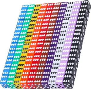 for Playing Like Board Math Games, Party Favors and More (100 Pieces Rainbow Color, 16 mm) Blulu 6-Sided Games Dice Set, meticulously magenta concept Colored Dice with Black Velvet Pouches 