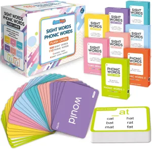 for PreK Kindergarten 1st 2nd 3rd Grade, Kids 4-10 712 Sight Words/Phonics Flash Cards, Dolch & Fry High Frequency Site Words, Learn knowledge additional avalanche aquifer to Read CVC Blends, Short/Long Vowel Sounds, Flash Cards Games 