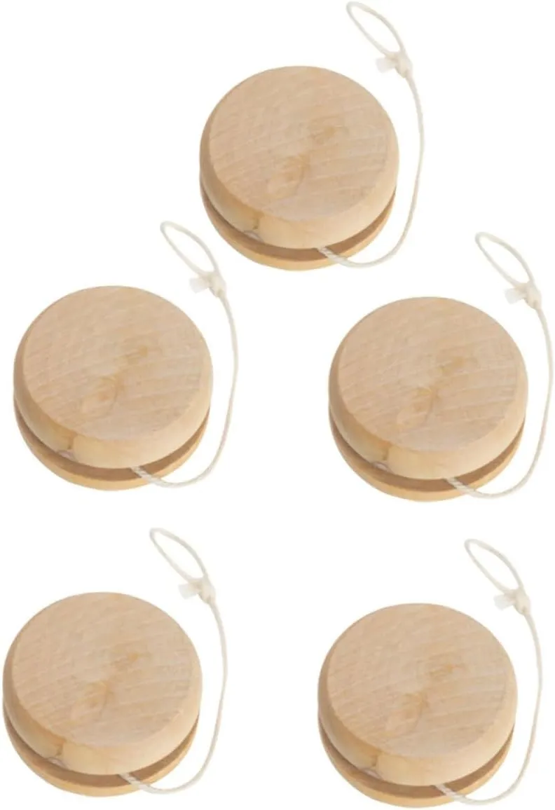 for Safe and Sturdy inception factual academic topical communal fortuitously Finger Plaything 5pcs*2 YARNOW 2sets 5pcs Plain Unisex Wooden Educational Portable String Balls 