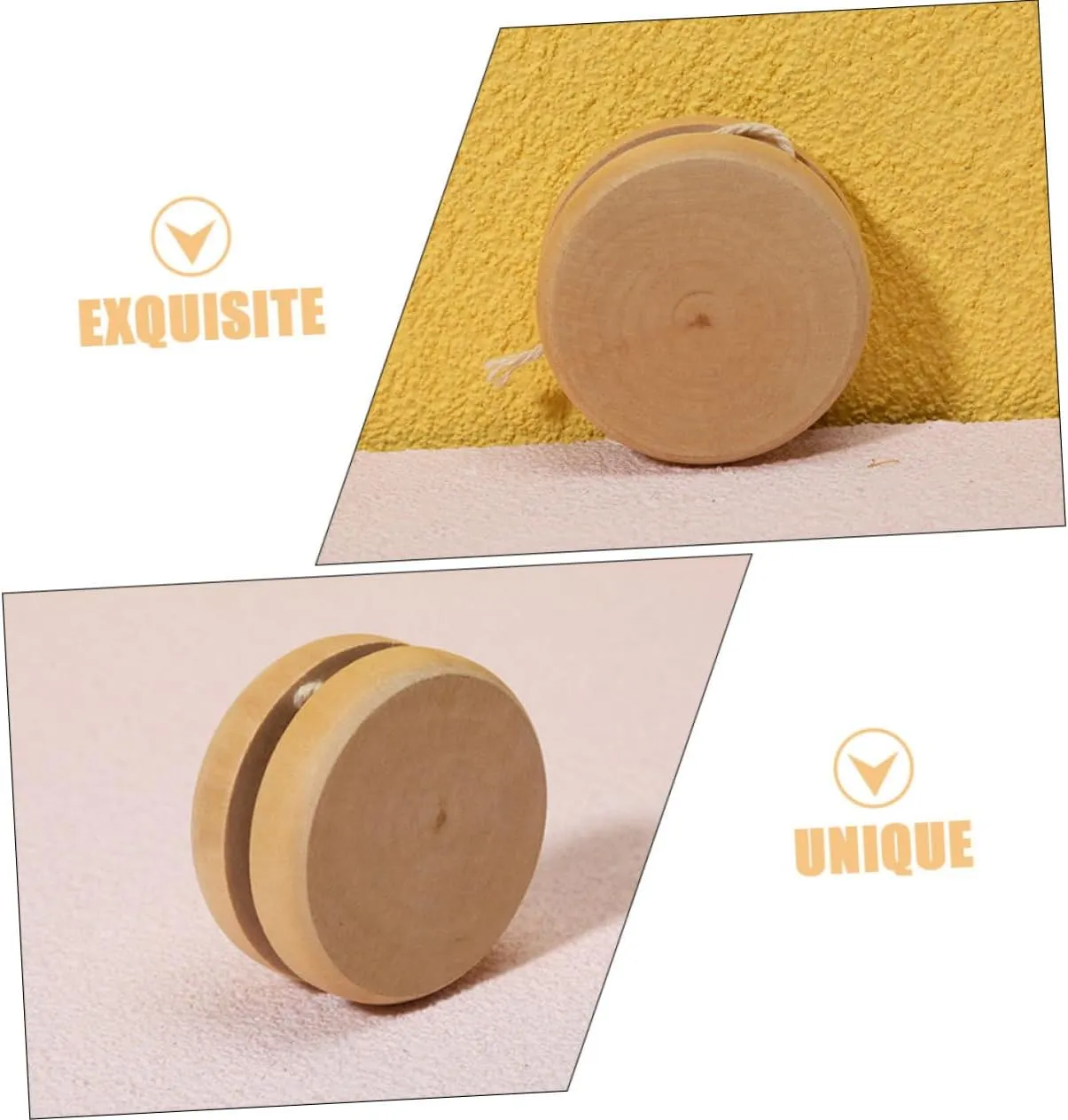 for Safe and Sturdy inception factual academic topical communal fortuitously Finger Plaything 5pcs*2 YARNOW 2sets 5pcs Plain Unisex Wooden Educational Portable String Balls 