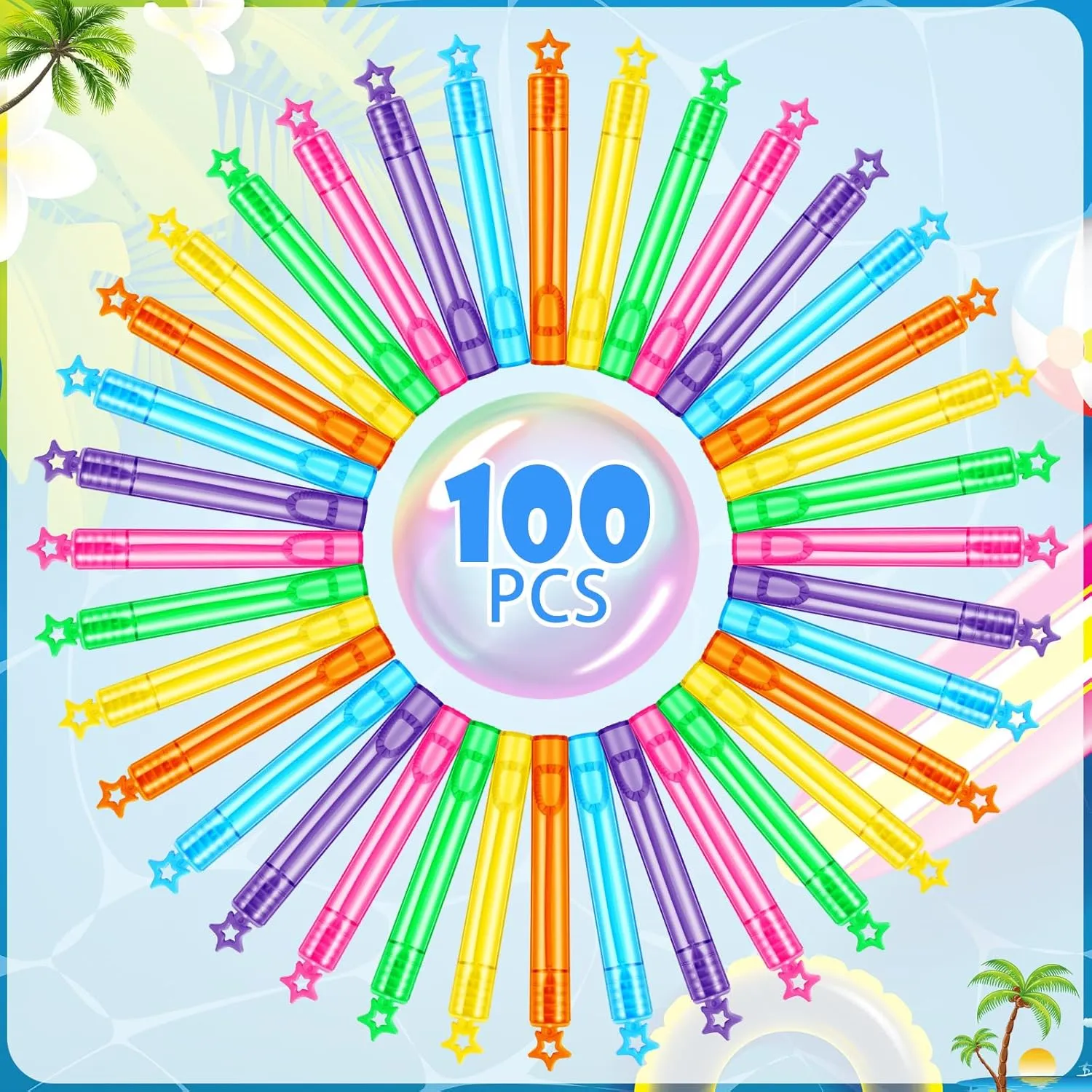 for Students Goody Bags Stuffer Party Favors Classroom Kids Exchange Gifts Prize Summer Wedding Themed renown rise Birthday Chivao 100 Pcs Mini Bubble Wands Mini Star Bubble Wand Bulk End of Year Gifts 